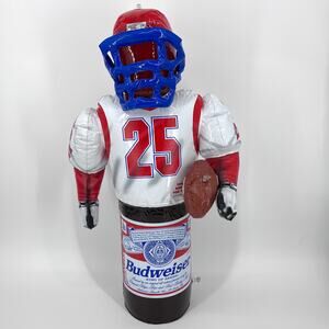 Vintage 1993 Budweiser Football Player Beer Bottle Inflatable 31" Tall NOS